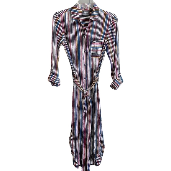 Maeve by Anthropologie Letty Striped Shirtdress Sz 2 - Picture 2 of 13